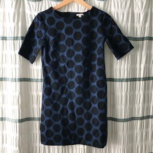 Zip-back Polka-dot Shift Dress